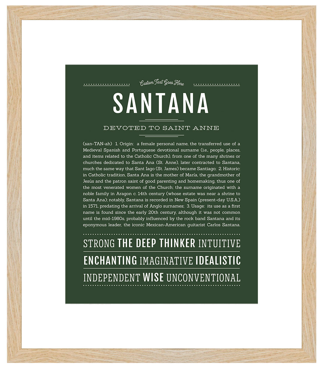 Santana (male) | Name Art Print