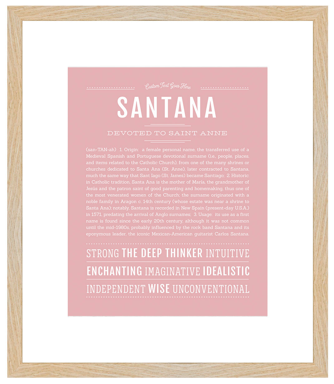 Santana (female) | Name Art Print