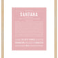 Santana (male) | Name Art Print