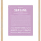 Santana (male) | Name Art Print