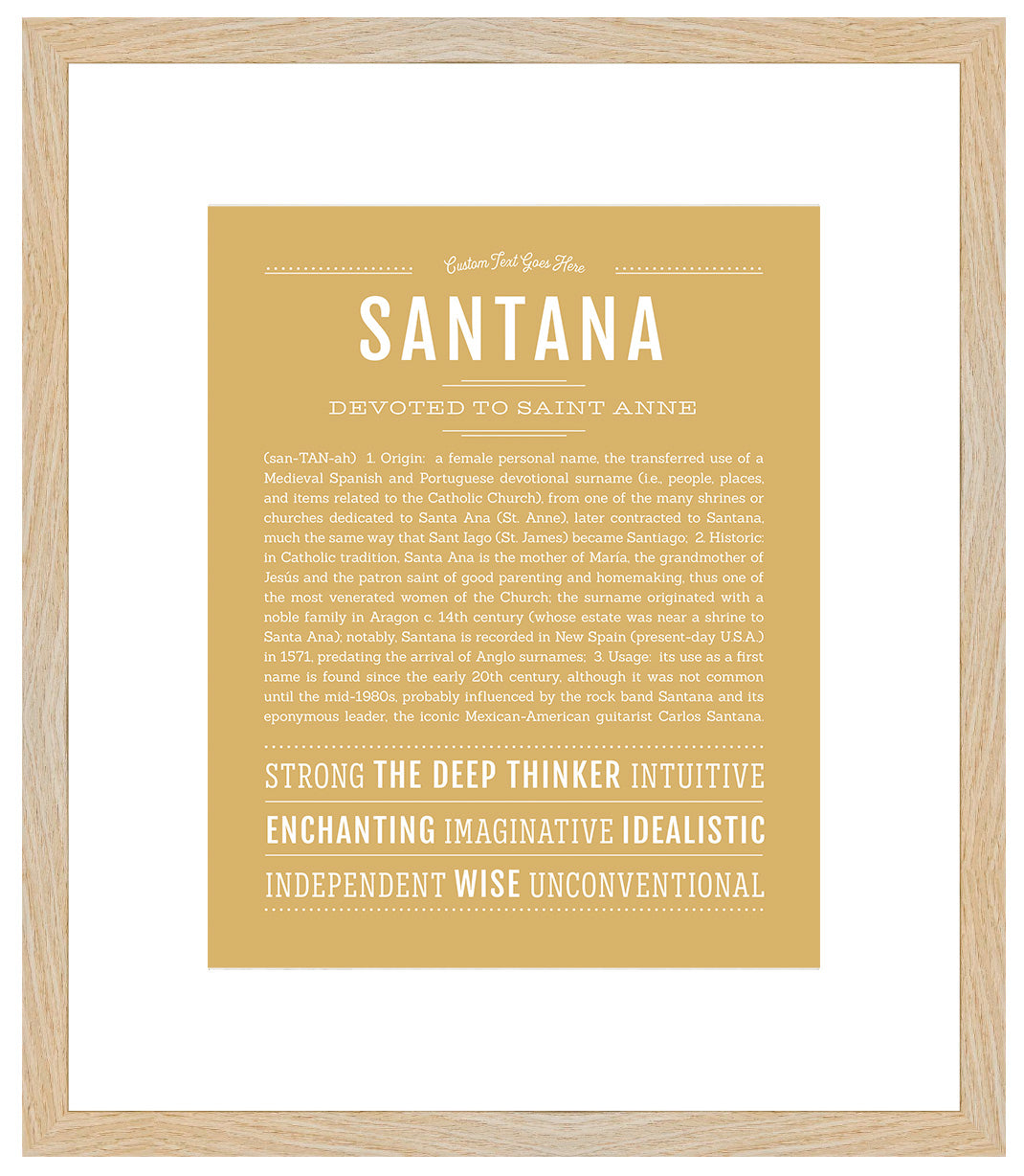 Santana (female) | Name Art Print