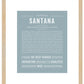 Santana (male) | Name Art Print