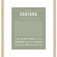 Santana (male) | Name Art Print