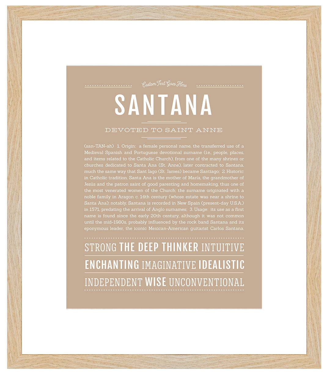 Santana (female) | Name Art Print