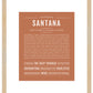 Santana (male) | Name Art Print