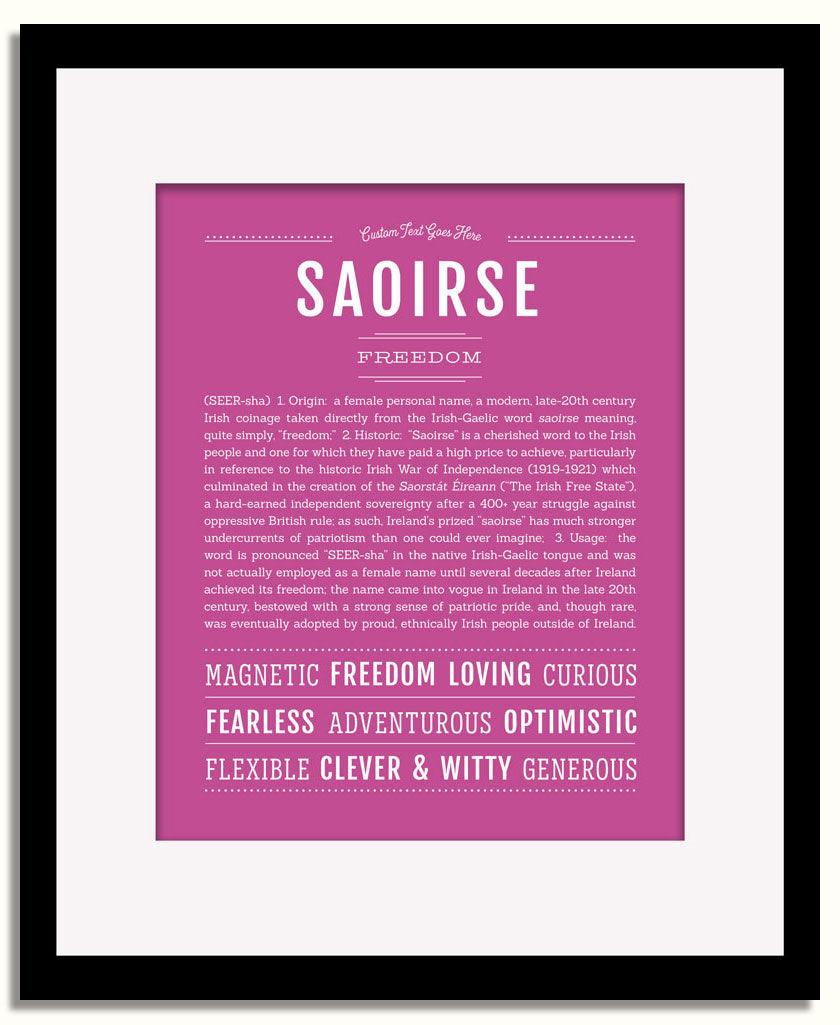 Frame Options | Dark Pink | Black Frame, Matted