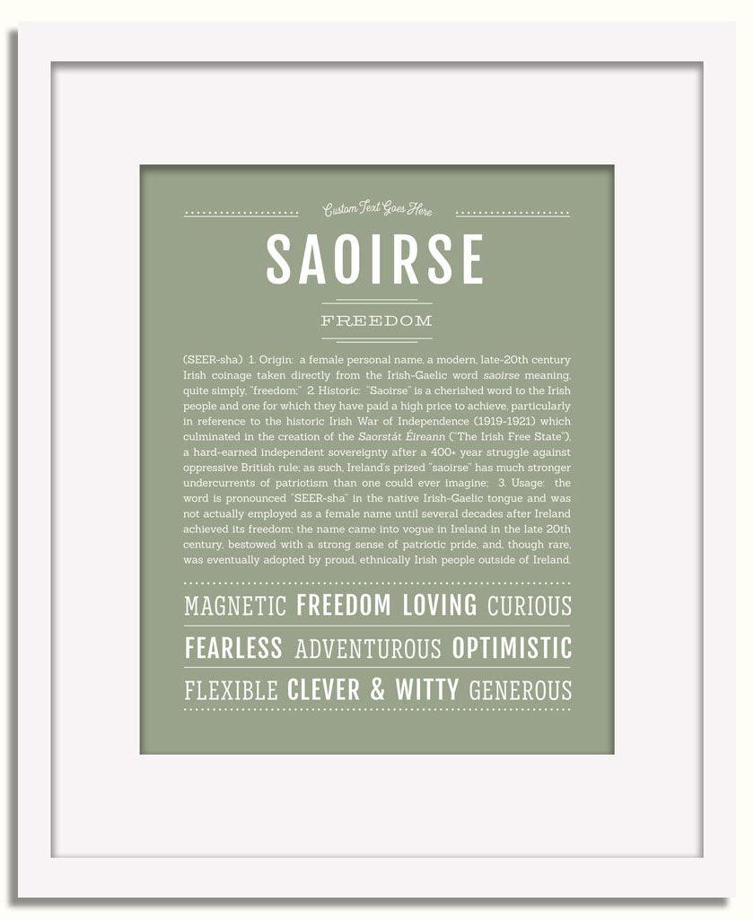 Frame Options | Sage | White Frame, Matted