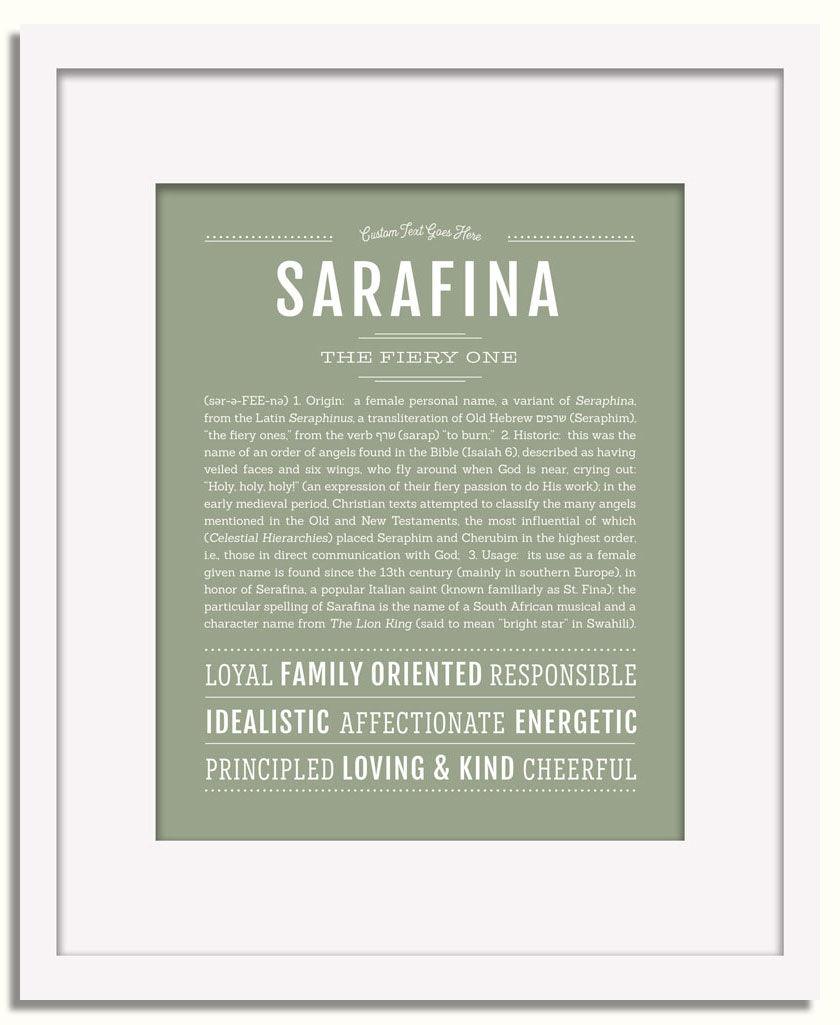 Frame Options | Sage | White Frame, Matted