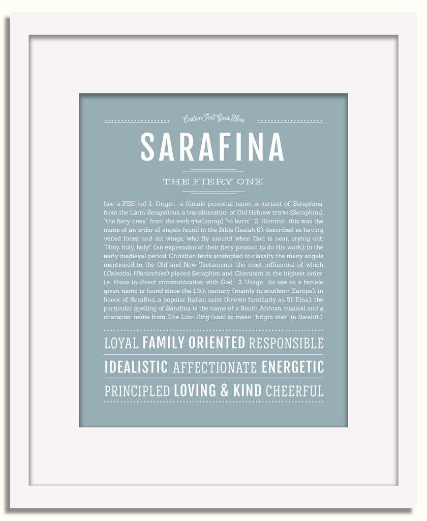 Frame Options | Powder Blue | White Frame, Matted