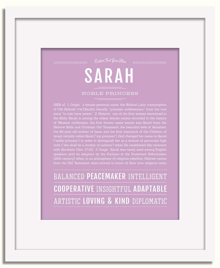 Frame Options | Lilac | White Frame, Matted