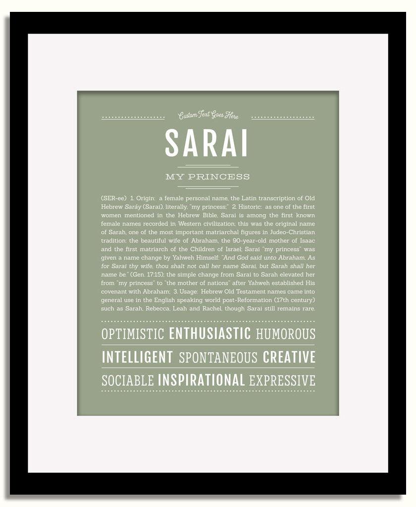 Frame Options | Sage | Black Frame, Matted