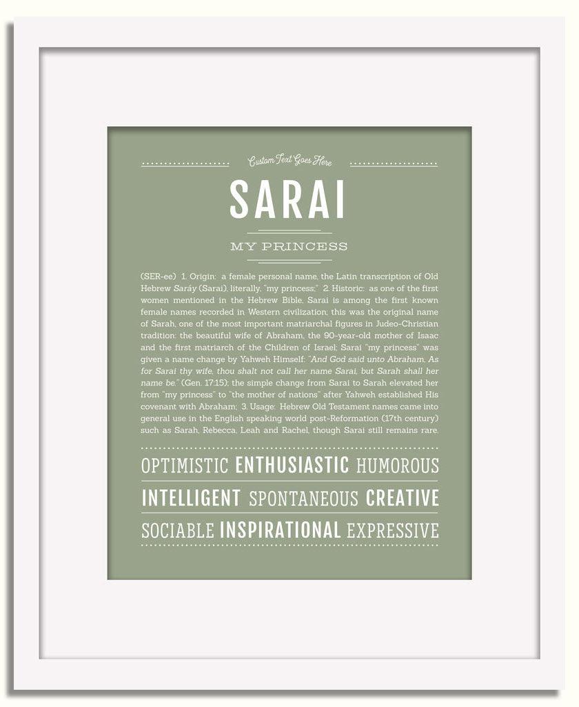 Frame Options | Sage | White Frame, Matted