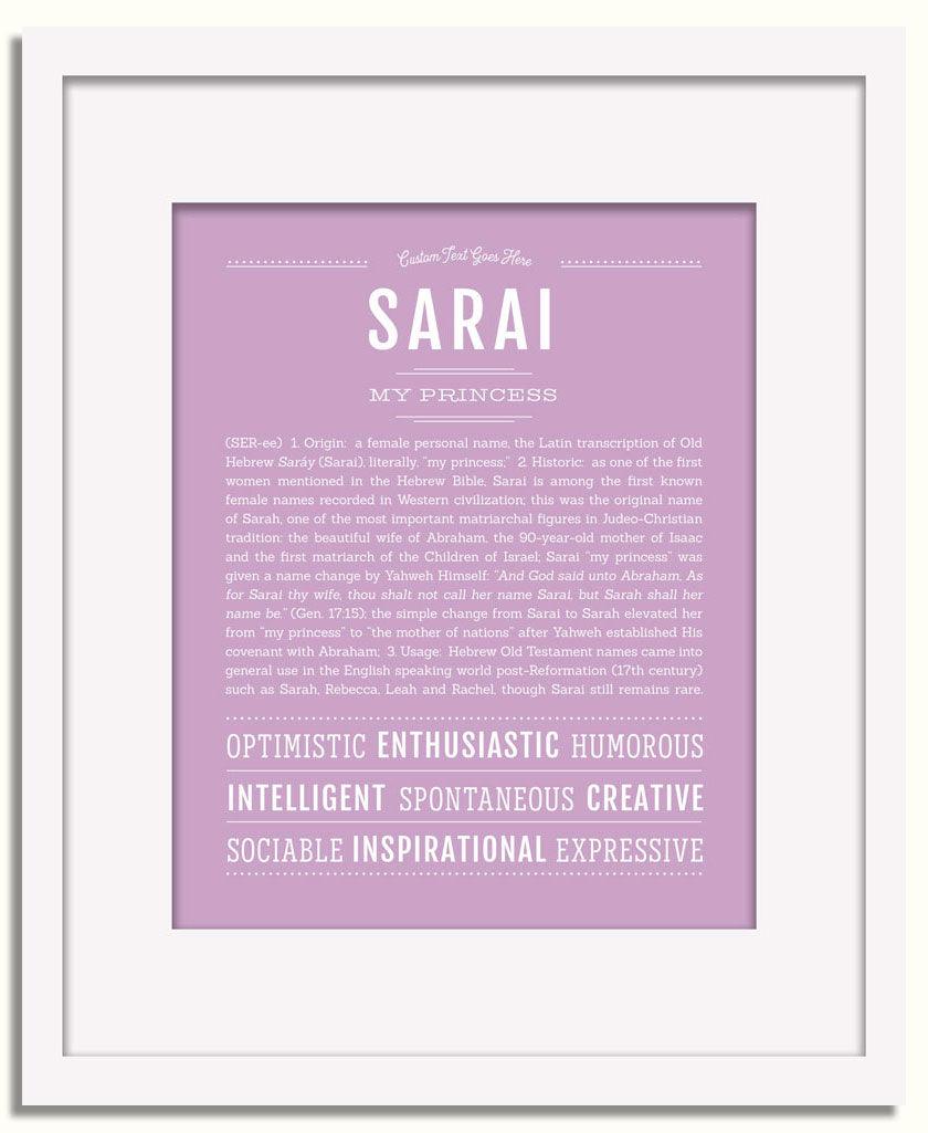 Frame Options | Lilac | White Frame, Matted