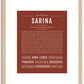 Sarina | Name Art Print