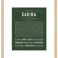 Sarina | Name Art Print