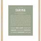 Sarina | Name Art Print