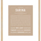 Sarina | Name Art Print