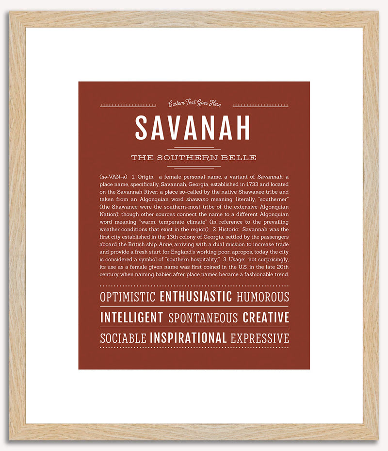 Savanah | Name Art Print