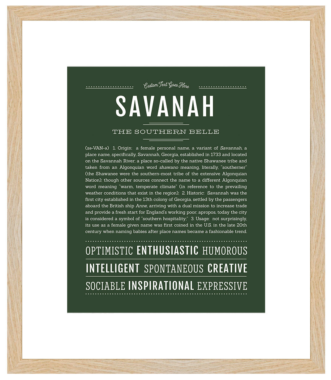 Savanah | Name Art Print