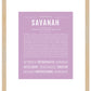 Savanah | Name Art Print