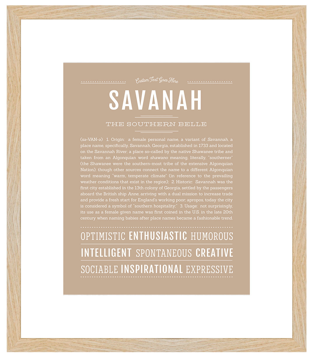 Savanah | Name Art Print