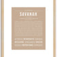 Savanah | Name Art Print