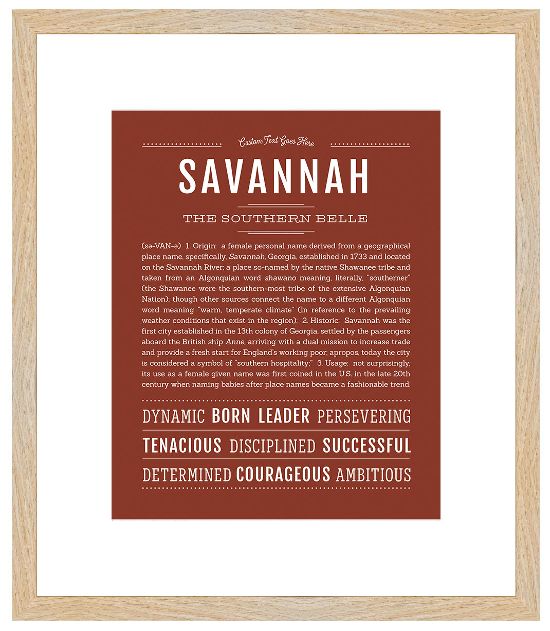 Savannah | Name Art Print