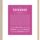 Savannah | Name Art Print