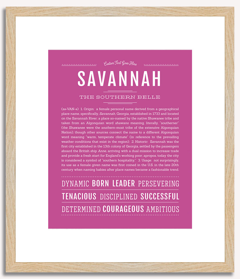 Savannah | Name Art Print