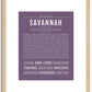 Savannah | Name Art Print