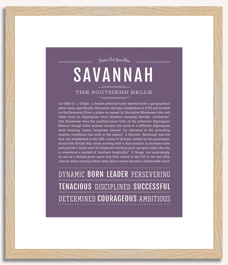 Savannah | Name Art Print