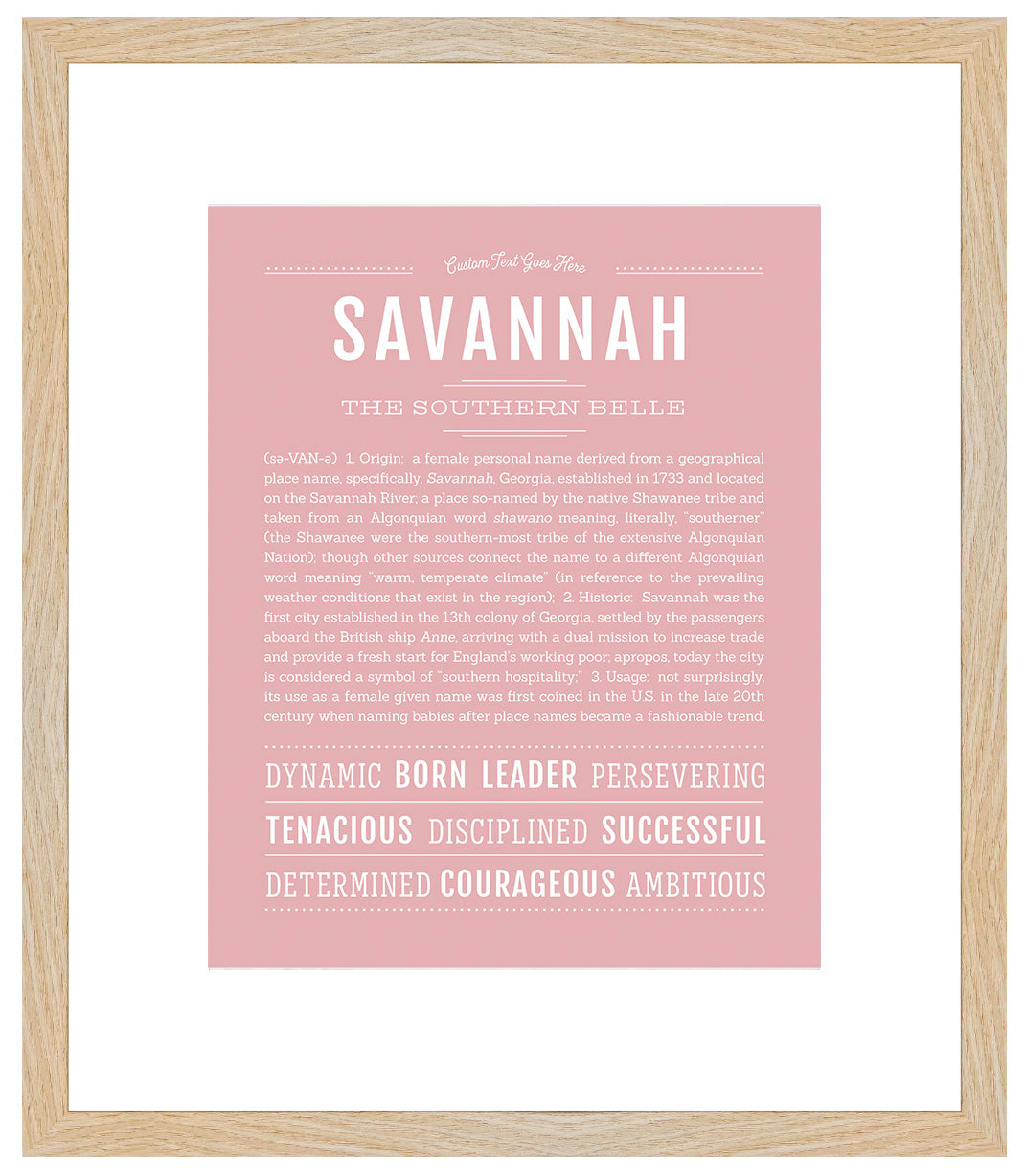 Savannah | Name Art Print