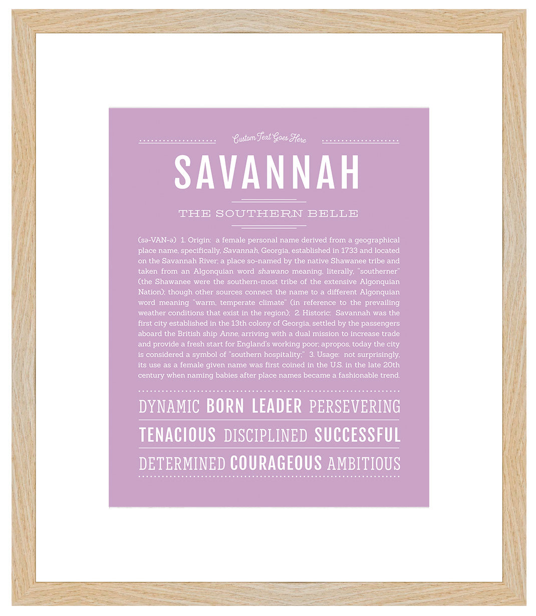 Savannah | Name Art Print