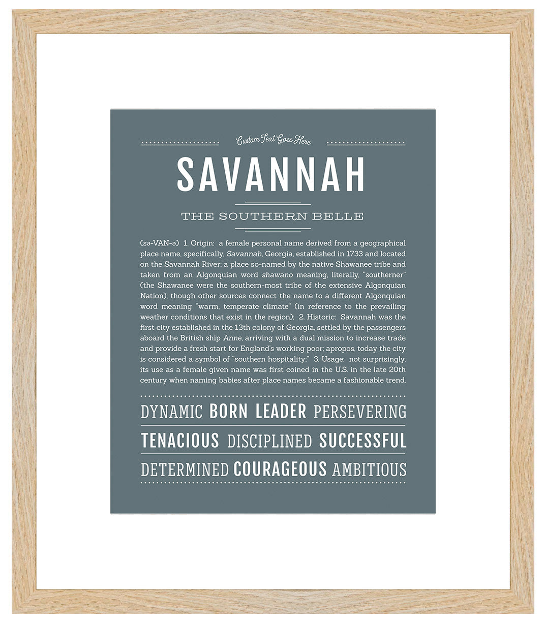 Savannah | Name Art Print