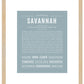 Savannah | Name Art Print