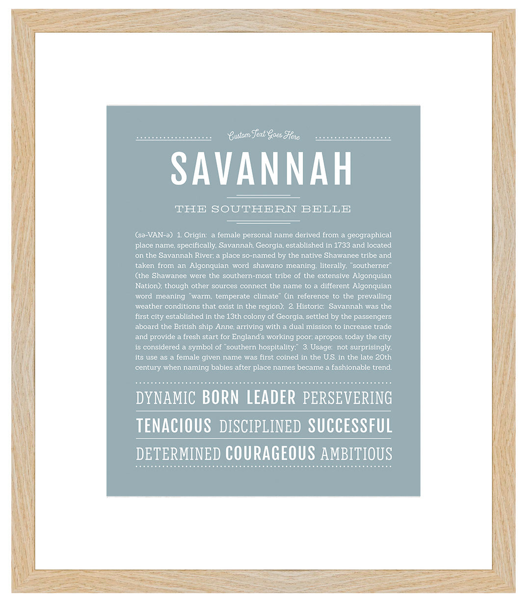 Savannah | Name Art Print