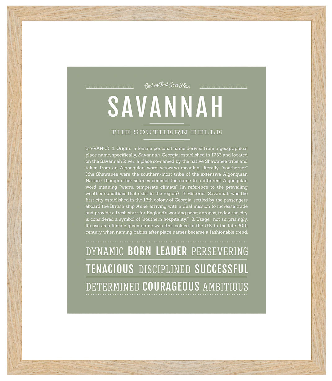 Savannah | Name Art Print