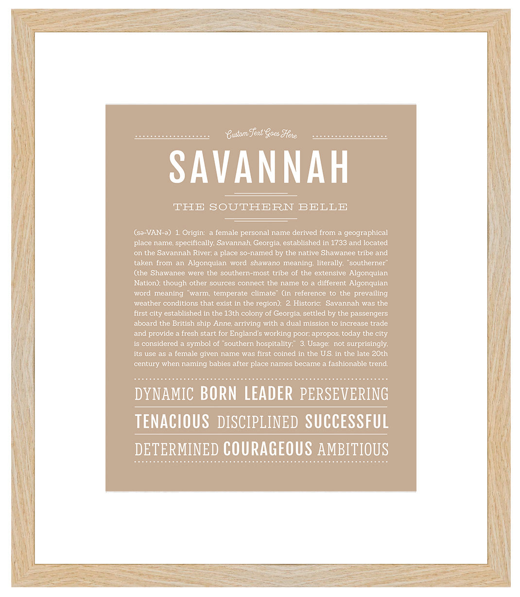 Savannah | Name Art Print