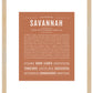 Savannah | Name Art Print