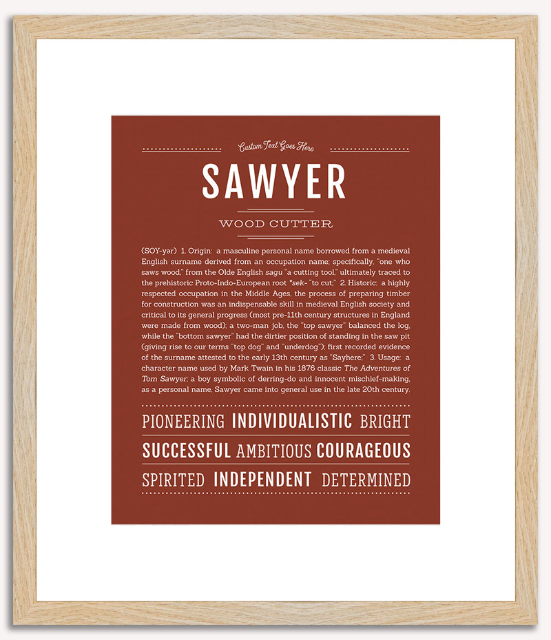 Sawyer (male) | Name Art Print