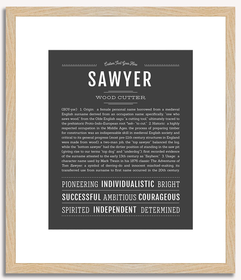 Sawyer (female) | Name Art Print