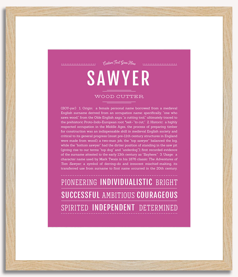 Sawyer (female) | Name Art Print