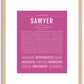 Sawyer (male) | Name Art Print