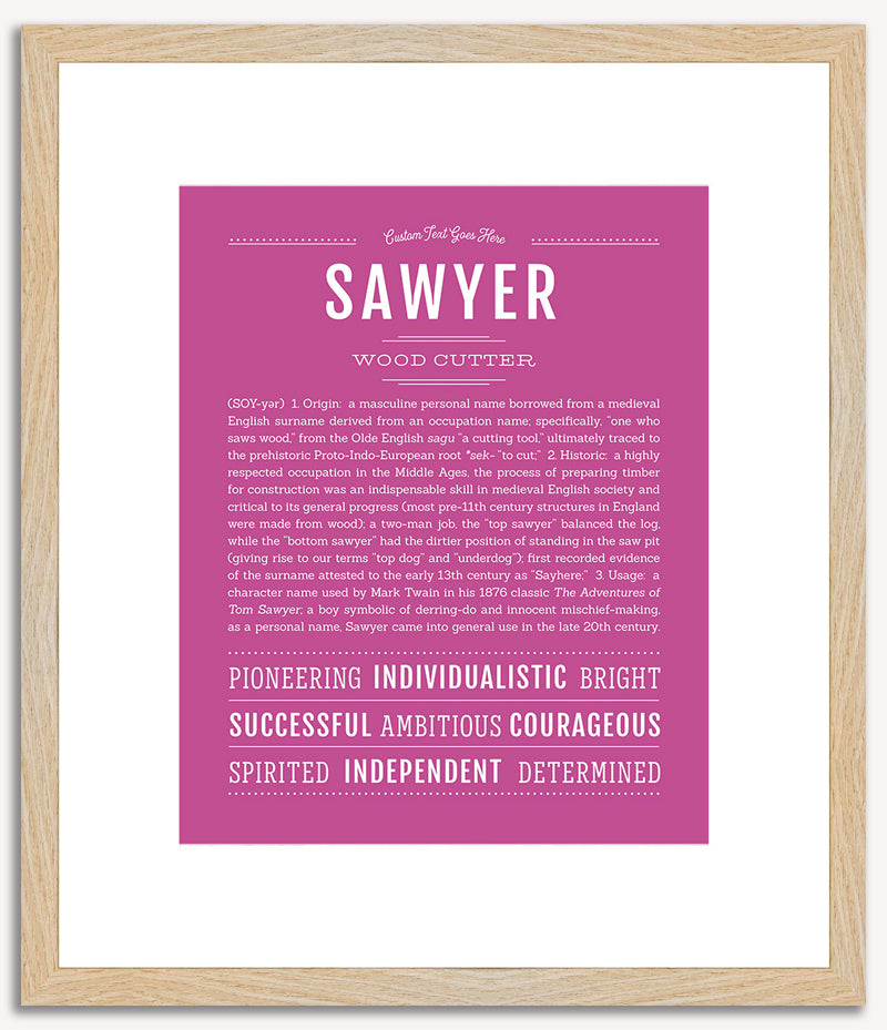 Sawyer (male) | Name Art Print