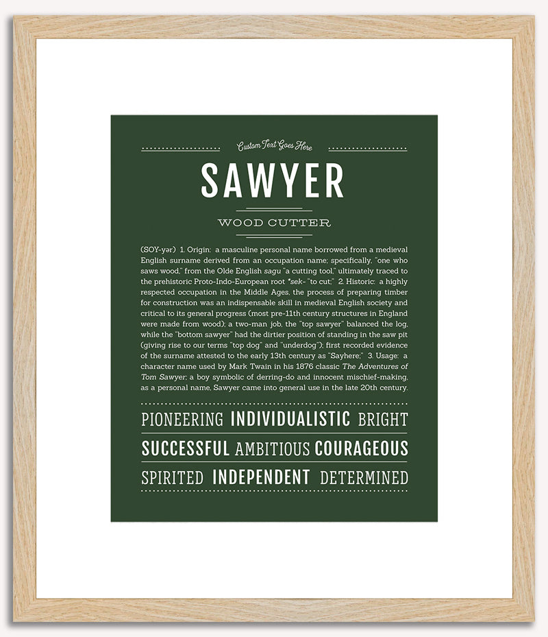 Sawyer (male) | Name Art Print