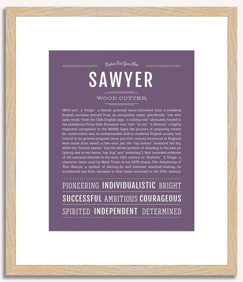 Sawyer (female) | Name Art Print