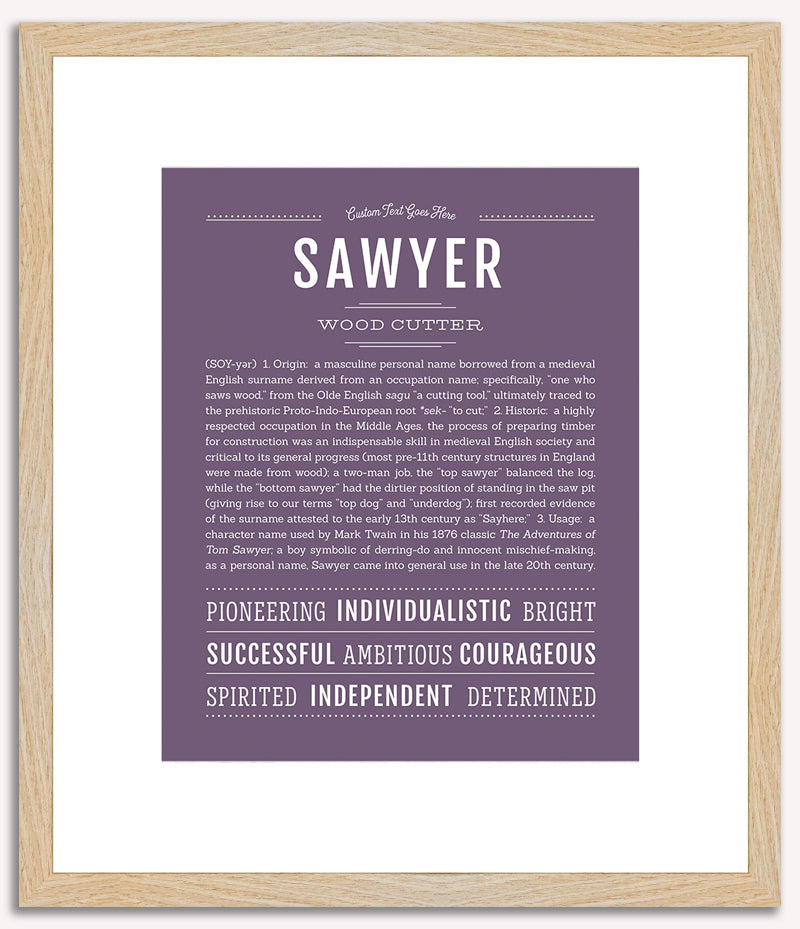 Sawyer (male) | Name Art Print