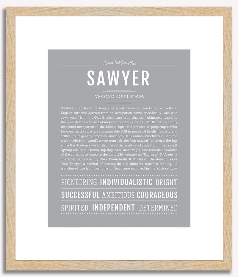 Sawyer (female) | Name Art Print