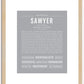 Sawyer (male) | Name Art Print