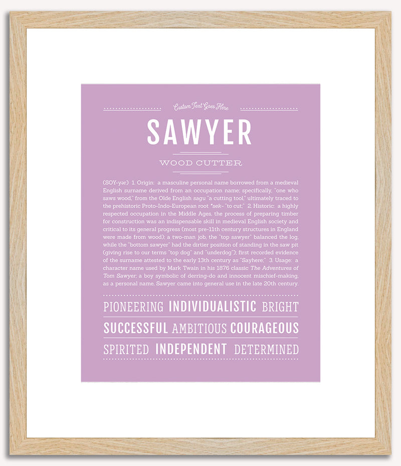 Sawyer (male) | Name Art Print